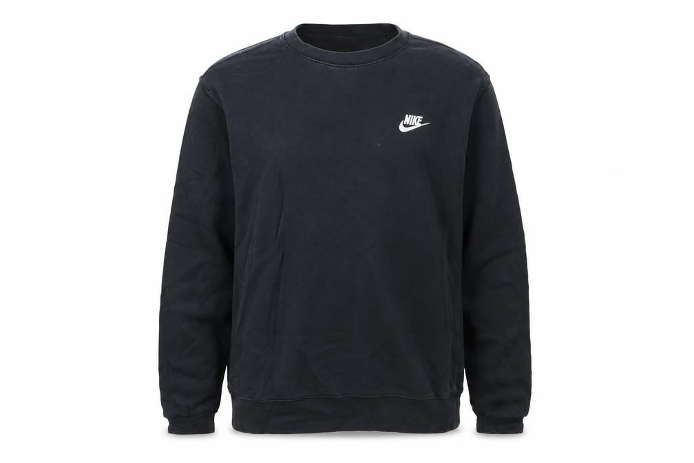 Front view of Nike Men's Black Small Pullover Crew Neck Sweatshirt
