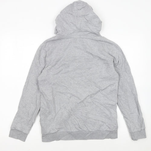 Napapijri Boys Grey Hoodie Size 162cm Pullover Logo Sweatshirt