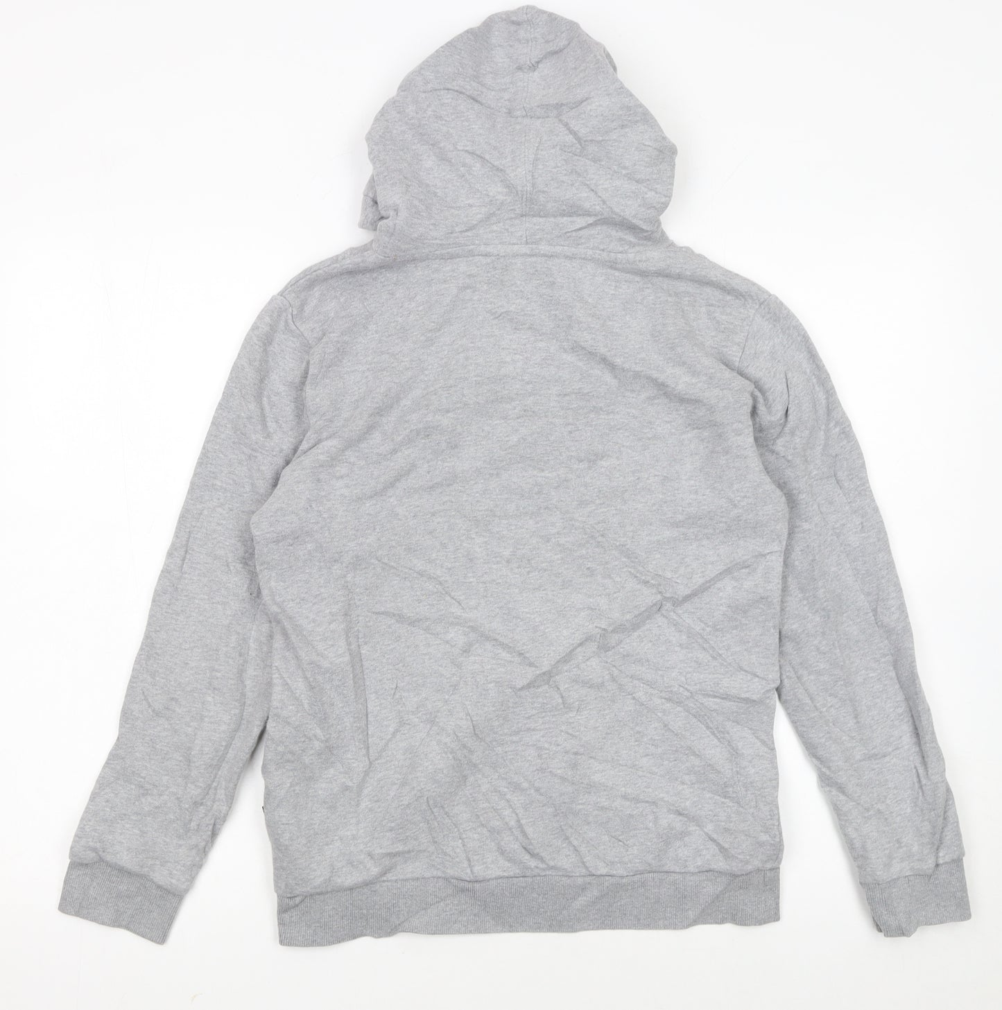 Napapijri Boys Grey Hoodie Size 162cm Pullover Logo Sweatshirt