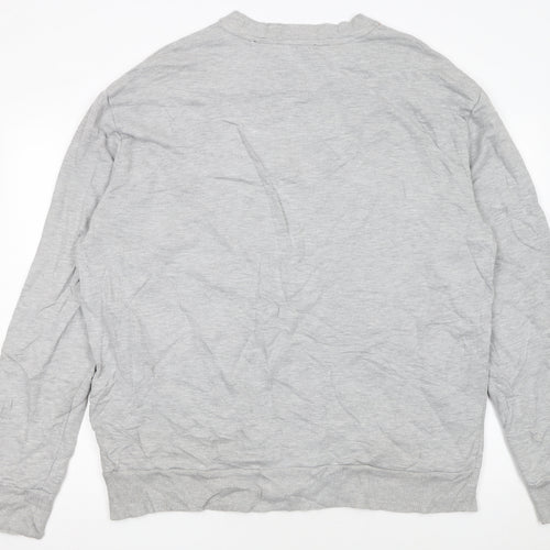 Diesel Men's Grey XL Crew Neck Logo Sweatshirt Pullover