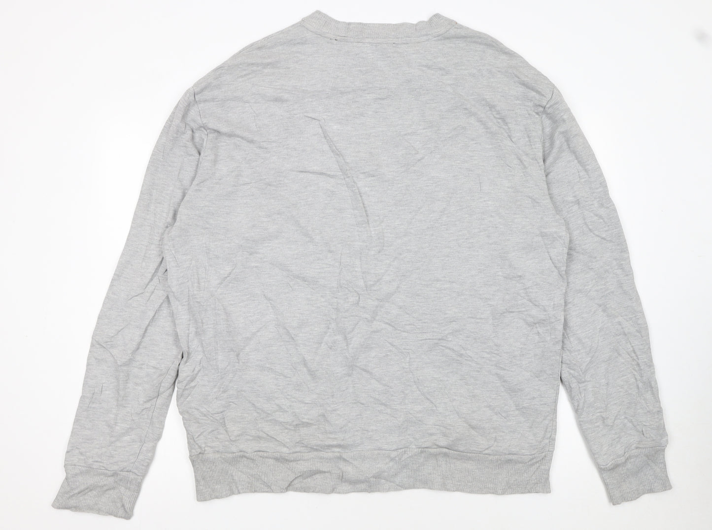 Diesel Men's Grey XL Crew Neck Logo Sweatshirt Pullover
