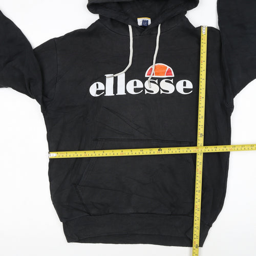 Ellesse Womens Black UK 12 Pullover Hoodie with Logo Front
