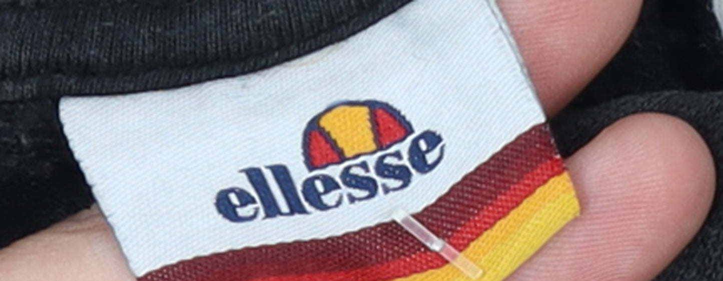Ellesse Womens Black UK 12 Pullover Hoodie with Logo Front