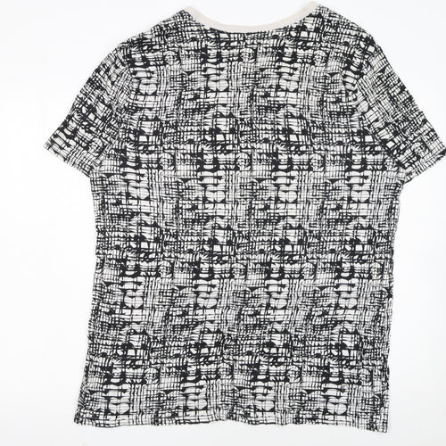 Nike Men's Black White XL Geometric Print Crew Neck T-Shirt