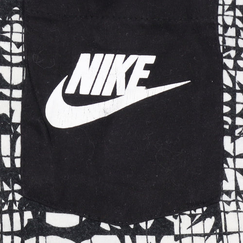 Nike Men's Black White XL Geometric Print Crew Neck T-Shirt
