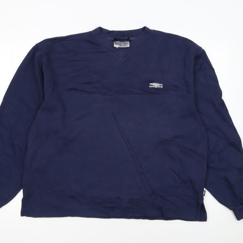 Umbro Men's Blue V-Neck Pullover Sweatshirt Size M Regular Fit