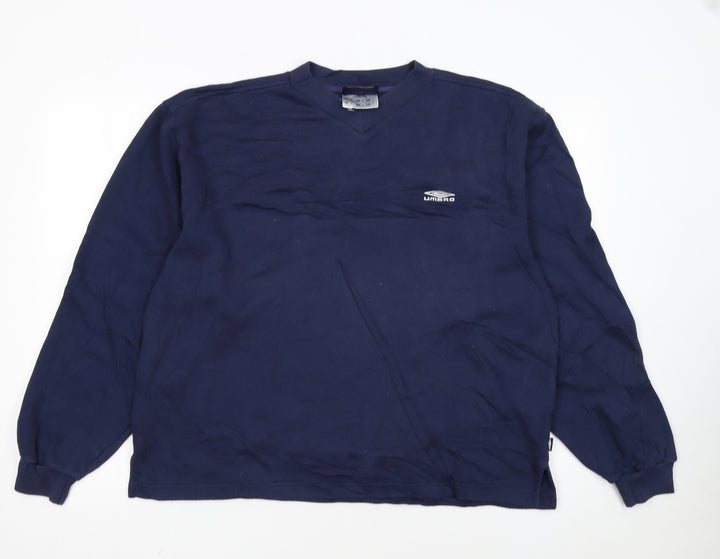 Umbro Men's Blue V-Neck Pullover Sweatshirt Size M Regular Fit