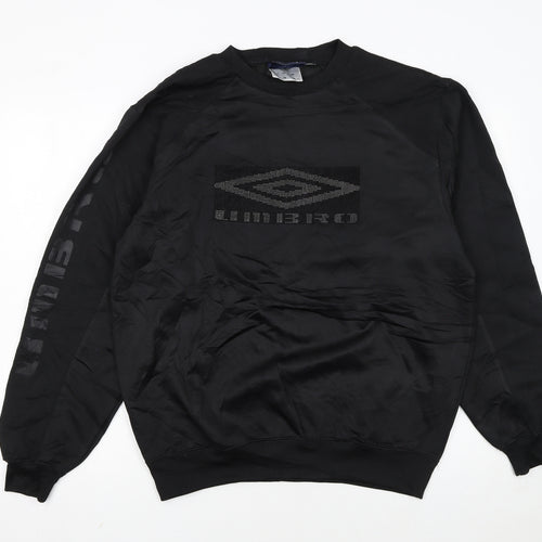 Umbro Men's Black Pullover Sweatshirt M Regular Fit Crew Neck