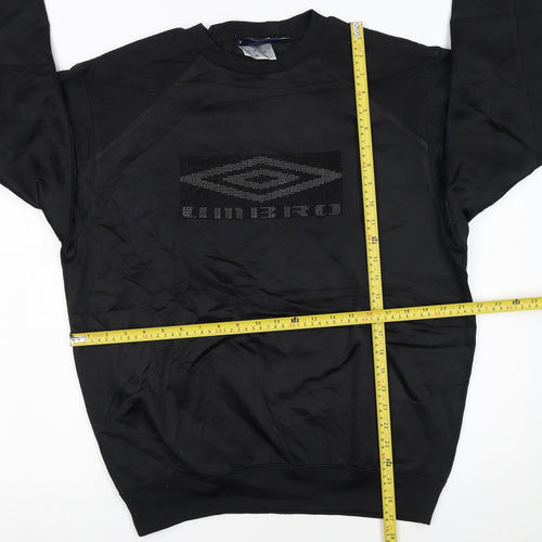 Umbro Men's Black Pullover Sweatshirt M Regular Fit Crew Neck