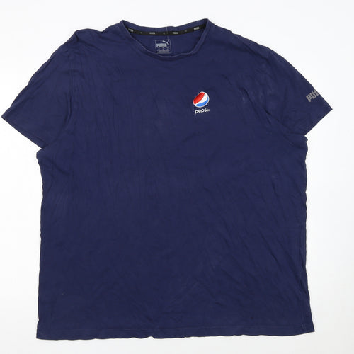 Puma Men’s Blue 3XL Pepsi Logo Crew Neck Cotton T-Shirt