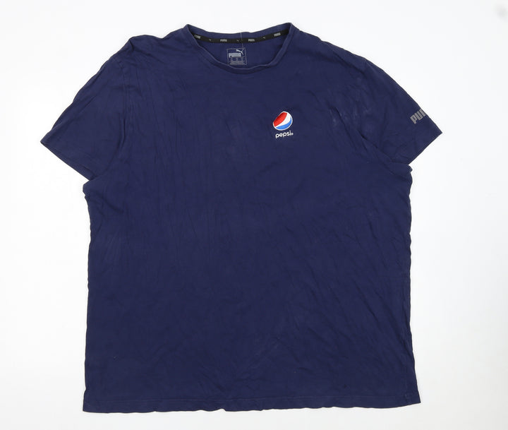 Puma Men’s Blue 3XL Pepsi Logo Crew Neck Cotton T-Shirt