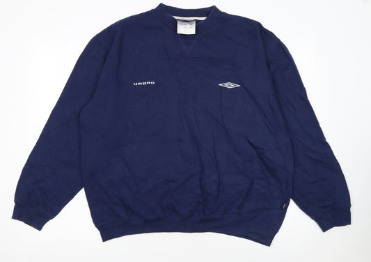 Umbro Men's Blue Large Crew Neck Pullover Sweatshirt