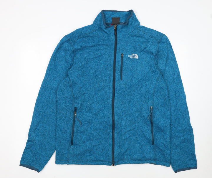 The North Face Men's Blue Fleece Full Zip Mid-Length Jacket Size L
