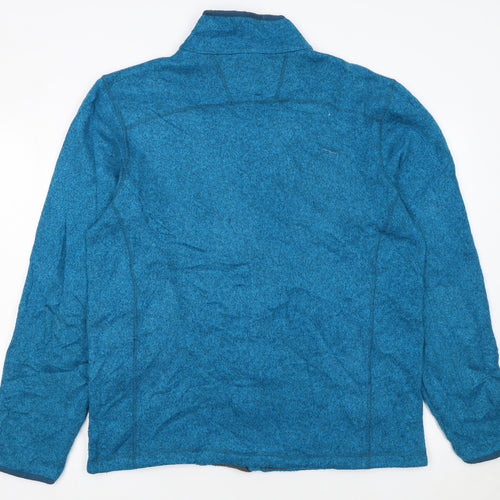 The North Face Men's Blue Fleece Full Zip Mid-Length Jacket Size L