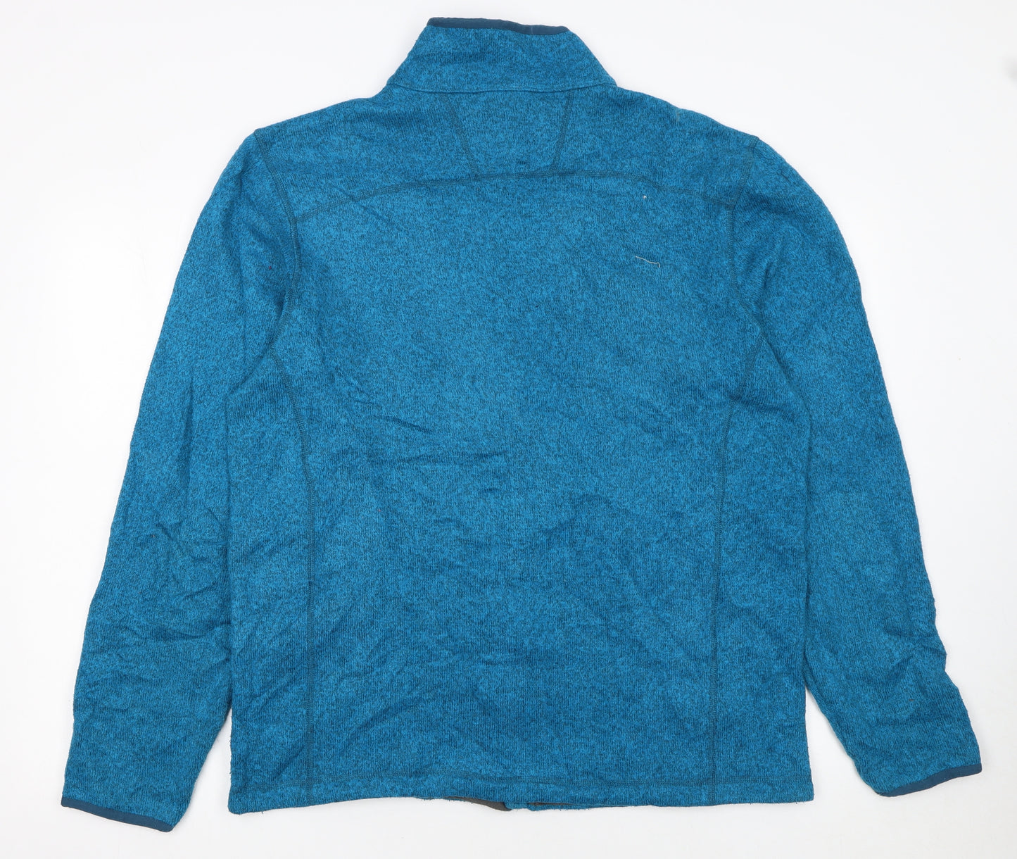The North Face Men's Blue Fleece Full Zip Mid-Length Jacket Size L