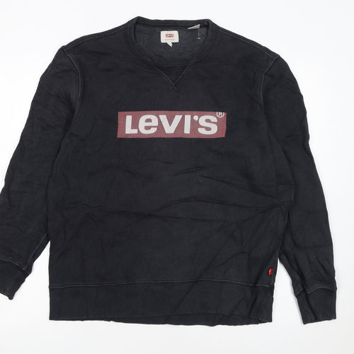 Levi's Women's Black Cotton Pullover Sweatshirt Medium