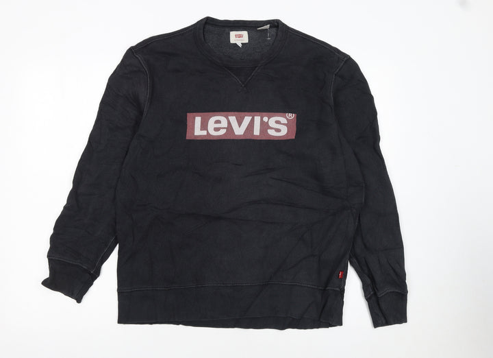 Levi's Women's Black Cotton Pullover Sweatshirt Medium