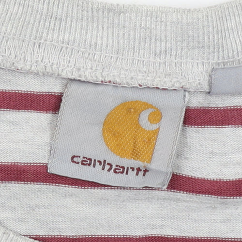 Carhartt Men’s Grey Striped XL Crew Neck Pullover Sweatshirt