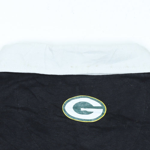 NFL Team Apparel Men's Black Long Sleeve Polo L Green Bay Packers