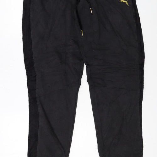 Puma Womens Black XL Jogger Trousers with Gold Logo