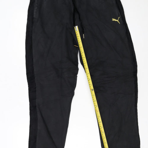 Puma Womens Black XL Jogger Trousers with Gold Logo