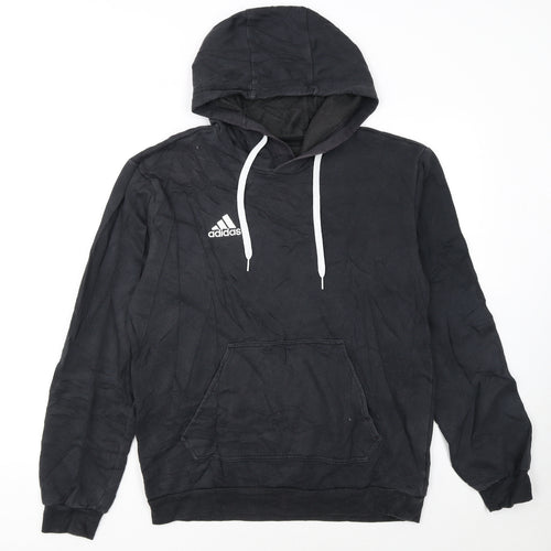Adidas Men's Black Pullover Hoodie Size S Fleece Sweatshirt