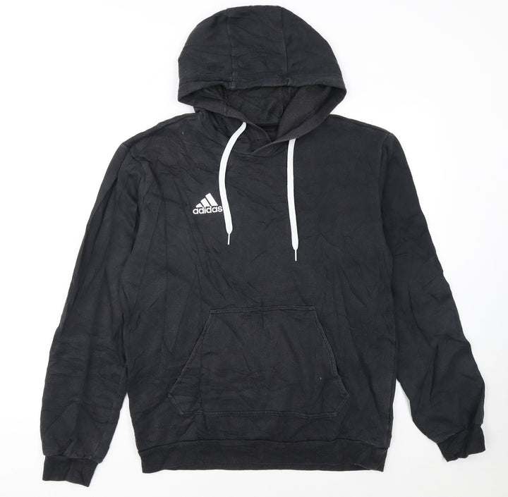 Adidas Men's Black Pullover Hoodie Size S Fleece Sweatshirt