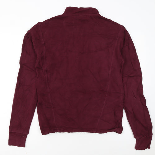 Reebok Womens Burgundy XS 1/4 Zip Pullover Hoodie Sweatshirt
