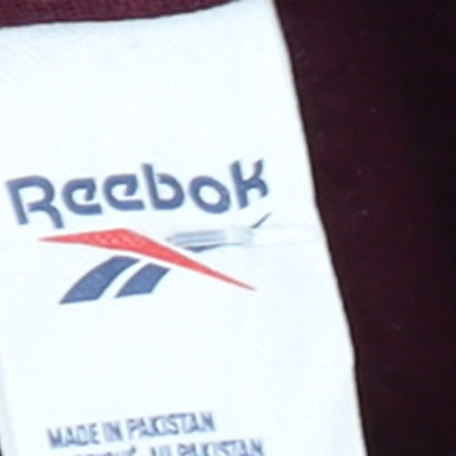 Reebok Womens Burgundy XS 1/4 Zip Pullover Hoodie Sweatshirt