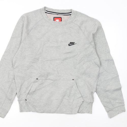 Nike Women's Grey Small Crew Neck Pullover Sweatshirt