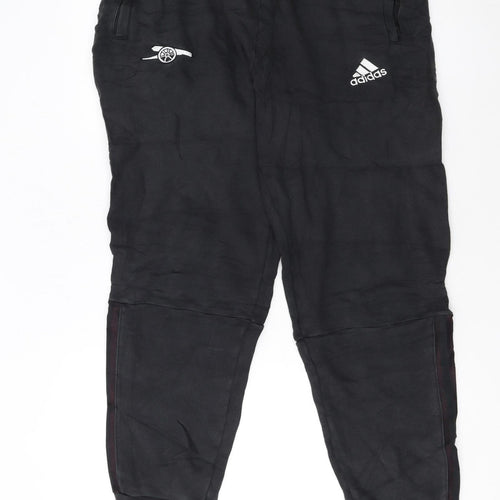 Adidas Men Black Arsenal Jogger Trousers Size M Fleece