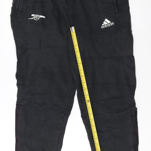 Adidas Men Black Arsenal Jogger Trousers Size M Fleece