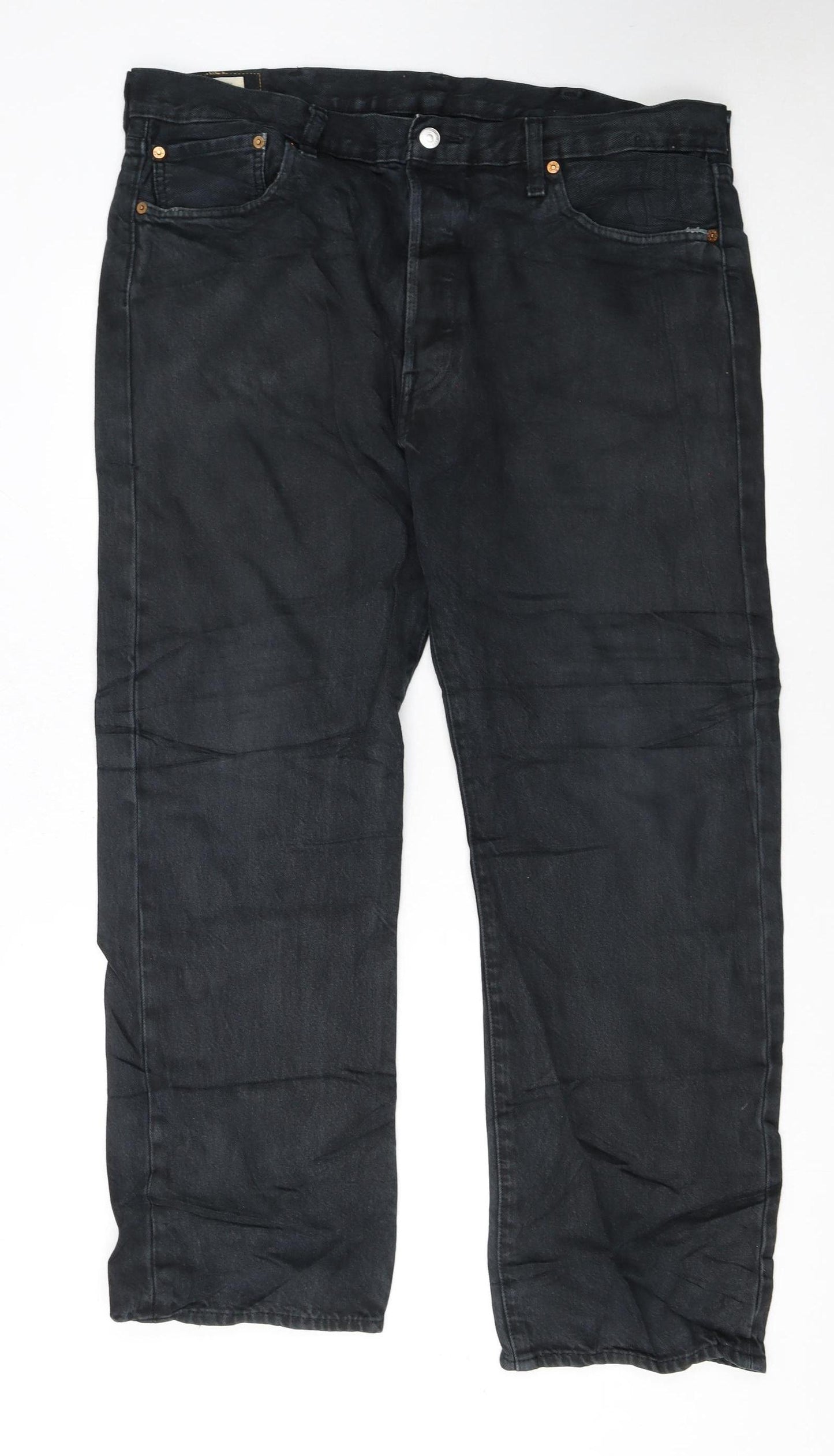 Levi's Premium Men's Black Straight Jeans W38 L30 Regular Fit Denim