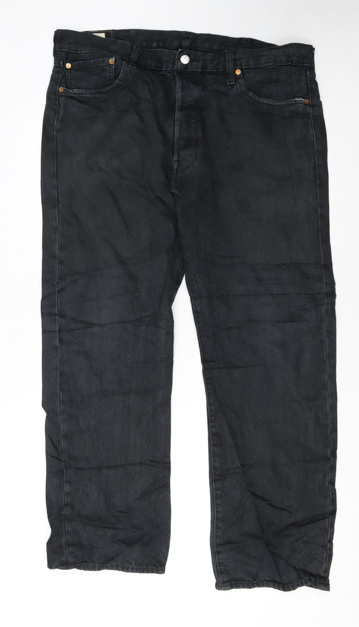Levi's Premium Men's Black Straight Jeans W38 L30 Regular Fit Denim