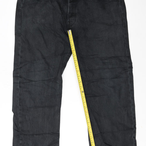 Levi's Premium Men's Black Straight Jeans W38 L30 Regular Fit Denim