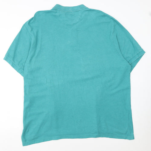 Chaps Men's Green 2XL Regular Fit Cotton Polo Shirt