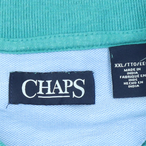 Chaps Men's Green 2XL Regular Fit Cotton Polo Shirt