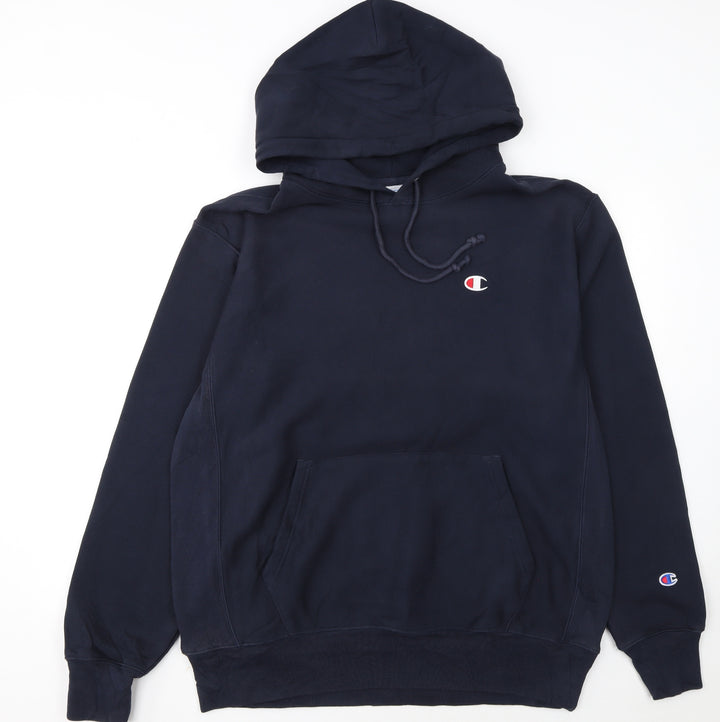 Champion Men's Navy Blue Pullover Hoodie Size L Reverse Weave