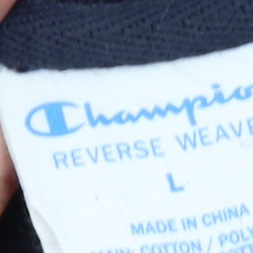 Champion Men's Navy Blue Pullover Hoodie Size L Reverse Weave