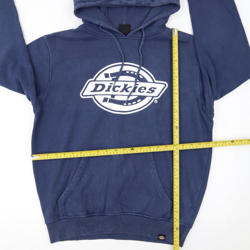 Dickies Men's Blue Pullover Hoodie M Logo Fleece Sweatshirt
