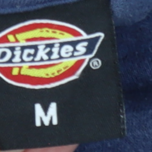 Dickies Men's Blue Pullover Hoodie M Logo Fleece Sweatshirt