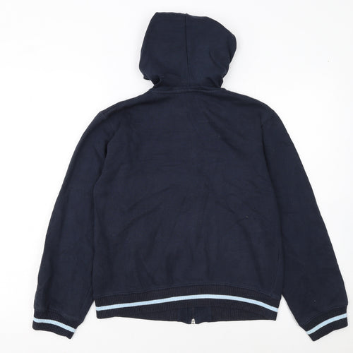 Reebok Women's Navy Full Zip Hoodie Size 10 Blue Logo Classic Fit