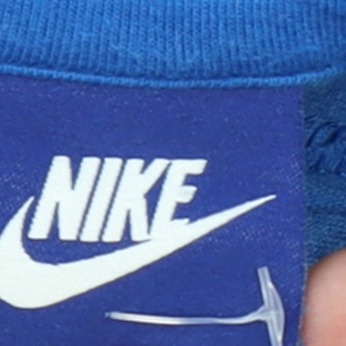 Nike Mens Blue Pullover Hoodie L Regular Fit Fleece Sweatshirt