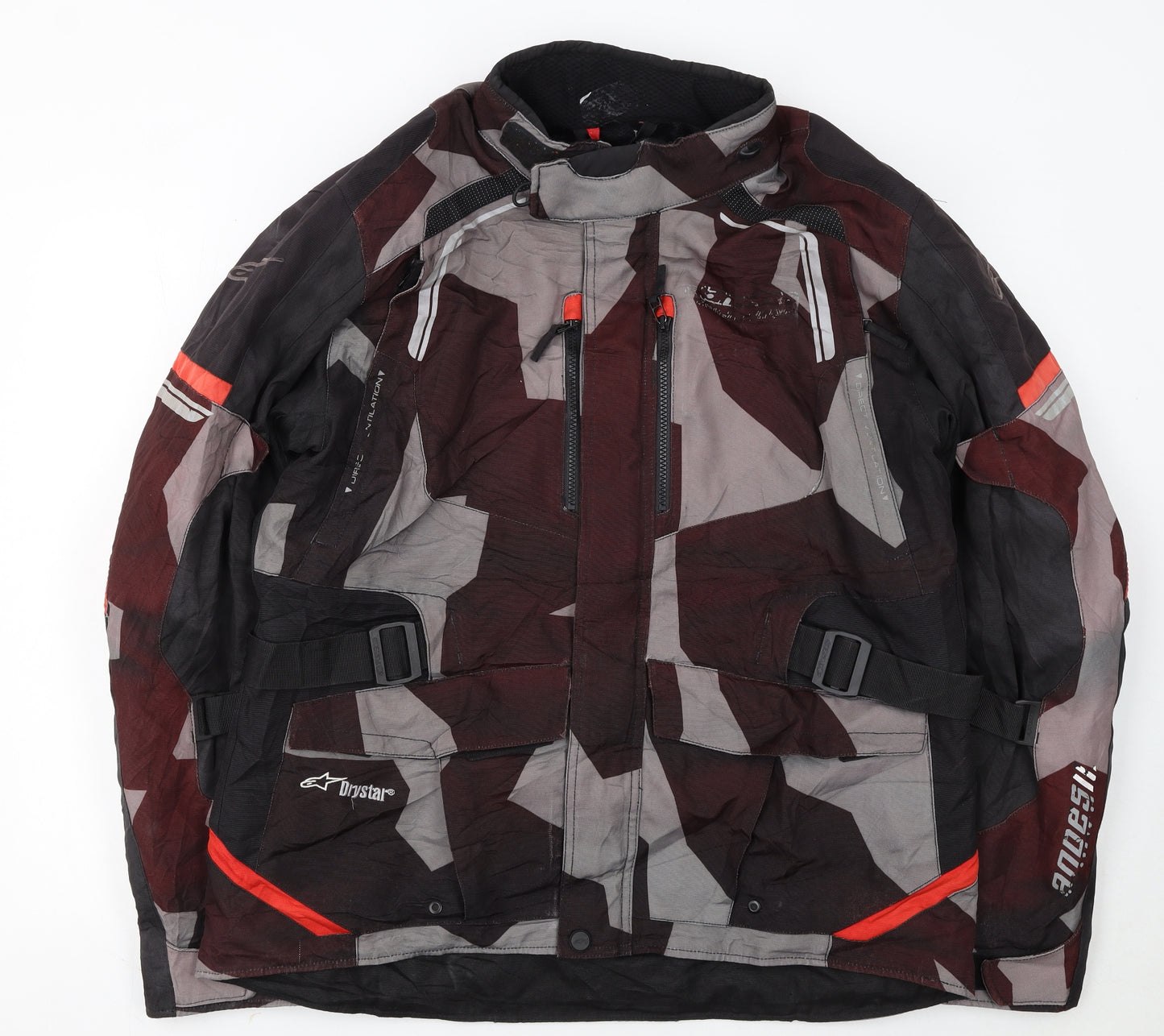 Alpinestars Mens XL Camouflage Motorcycle Jacket Reflective Waterproof