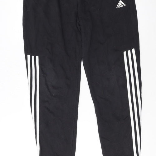 adidas Boys Black Jogger Trousers 15-16 Years Elastic Waist Activewear