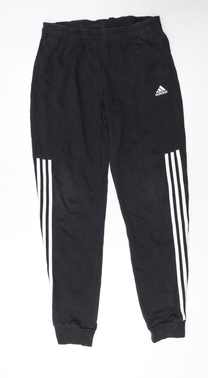 adidas Boys Black Jogger Trousers 15-16 Years Elastic Waist Activewear