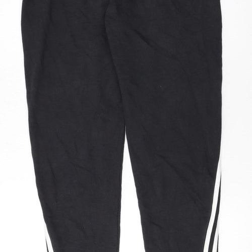 adidas Boys Black Jogger Trousers 15-16 Years Elastic Waist Activewear