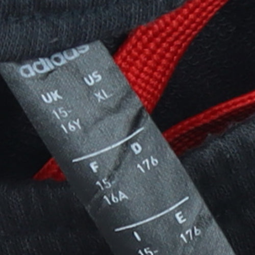 adidas Boys Black Jogger Trousers 15-16 Years Elastic Waist Activewear
