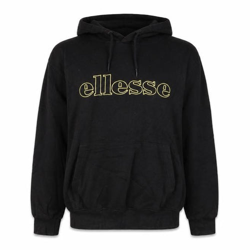 Ellesse Womens Black Pullover Hoodie L Logo Print Casual Wear