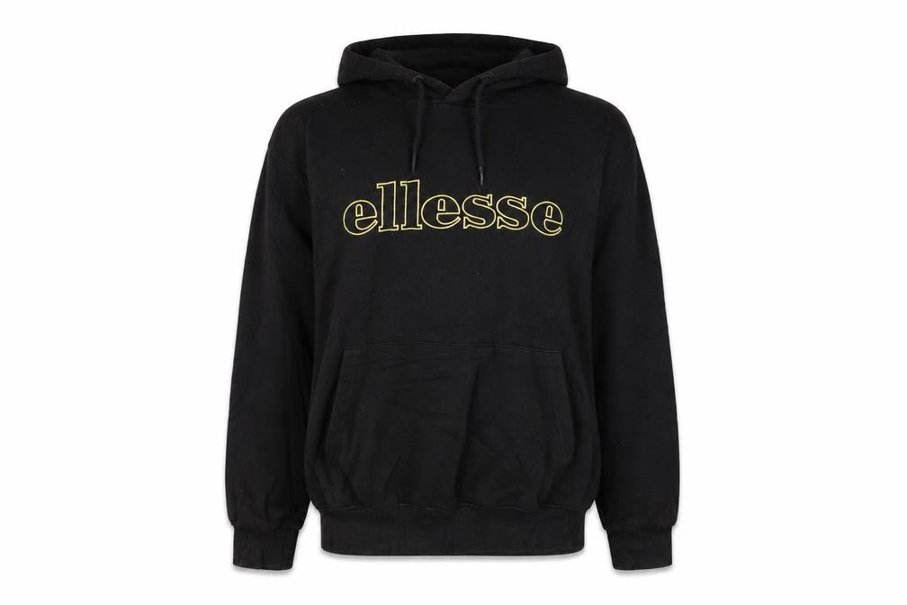 Ellesse Womens Black Pullover Hoodie L Logo Print Casual Wear
